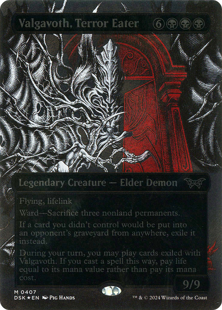 Valgavoth, Terror Eater (DSK-407) [Duskmourn: House of Horror]: (Showcase) (Borderless) Foil