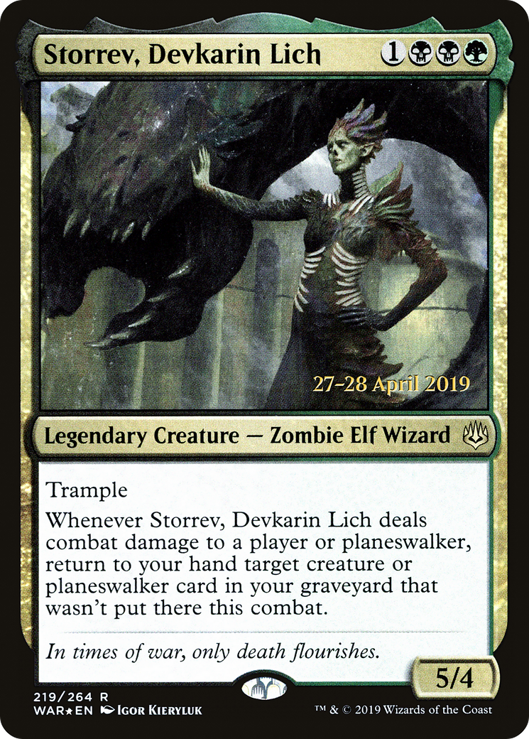 Storrev, Devkarin Lich (PRE-219S) [War of the Spark Promos] Foil