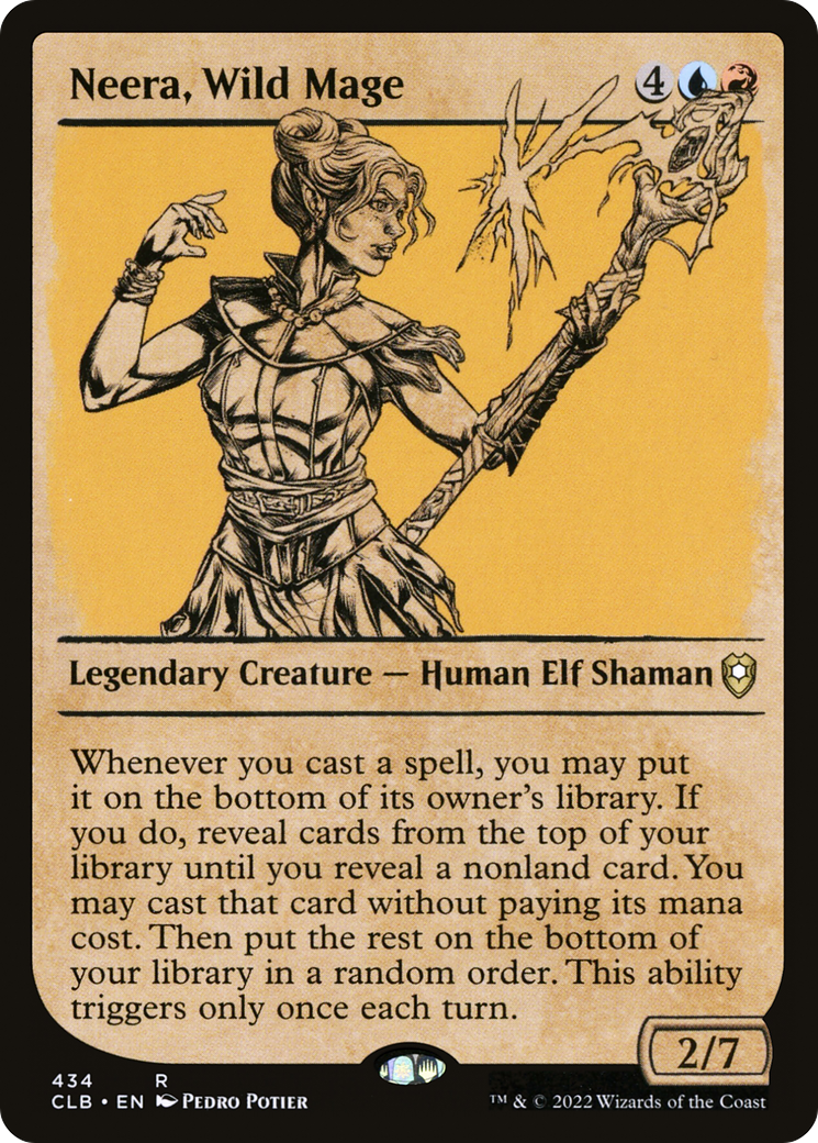 Neera, Wild Mage (CLB-434) [Commander Legends: Battle for Baldur's Gate]: (Showcase) Foil