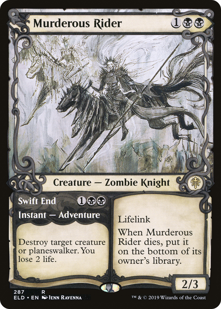 Murderous Rider // Swift End (ELD-287) [Throne of Eldraine]: (Showcase) Foil