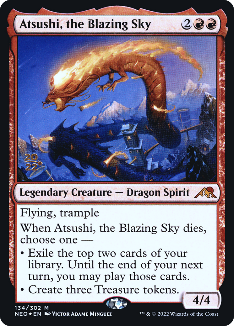 Atsushi, the Blazing Sky (PRE-134) [Kamigawa: Neon Dynasty Promos] Foil