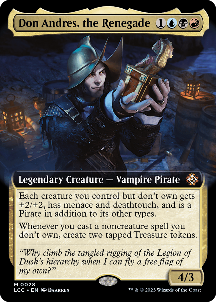 Don Andres, the Renegade (LCC-028) [The Lost Caverns of Ixalan Commander]: (Extended Art) Foil