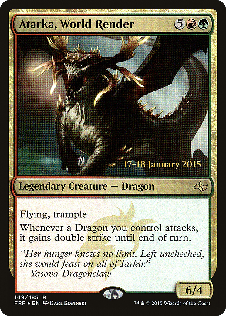 Atarka, World Render (PRE-149S) [Fate Reforged Promos] Foil