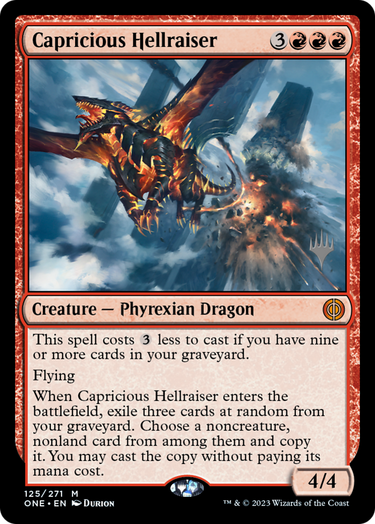 Capricious Hellraiser (PPONE-125P) [Phyrexia: All Will Be One Promos] Foil