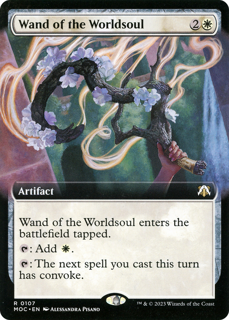 Wand of the Worldsoul (MOC-107) [March of the Machine Commander]: (Extended Art) Foil