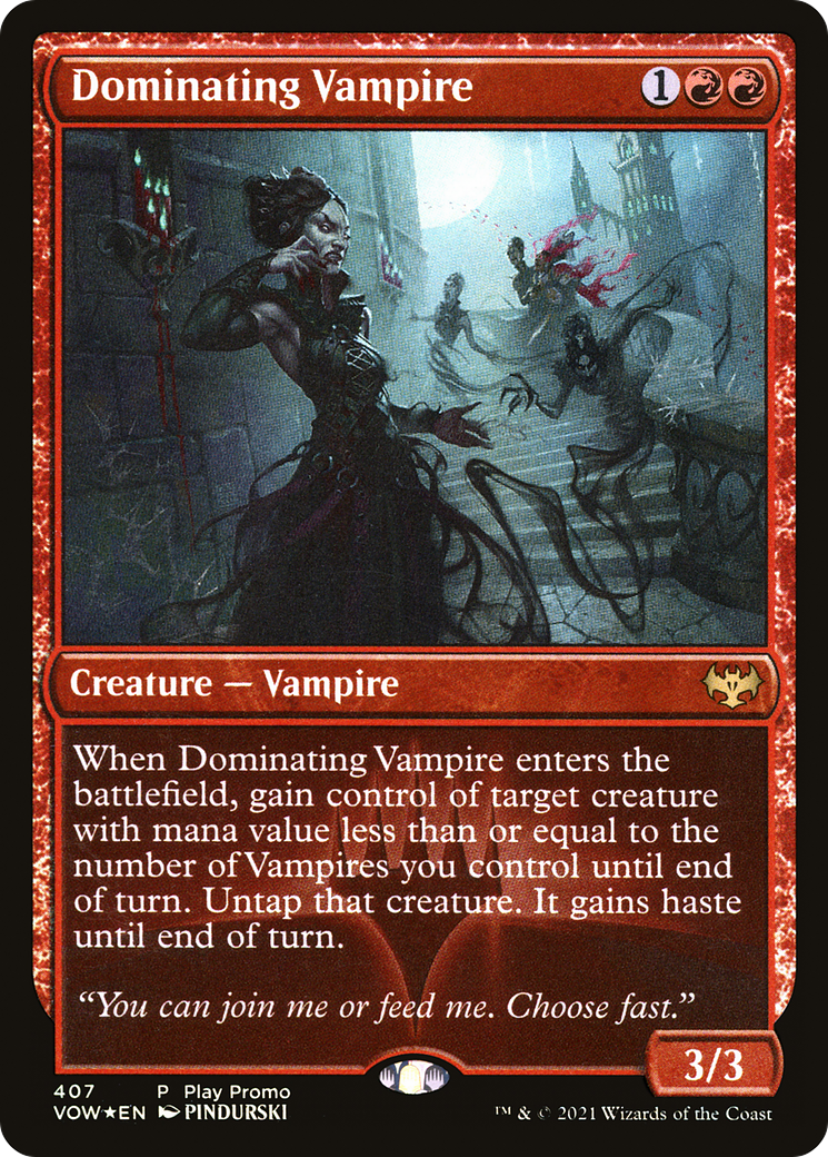 Dominating Vampire (PLAY-407) [Innistrad: Crimson Vow] Foil Foil
