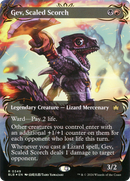 Gev, Scaled Scorch (BLB-349) [Bloomburrow]: (Showcase) (Borderless) Foil