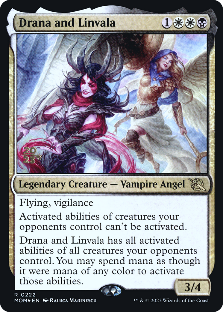 Drana and Linvala (PRE-222S) [March of the Machine Promos] Foil