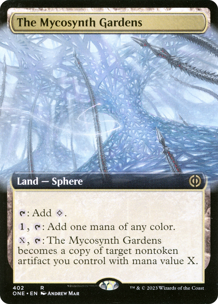 The Mycosynth Gardens (ONE-402) [Phyrexia: All Will Be One]: (Extended Art) Foil