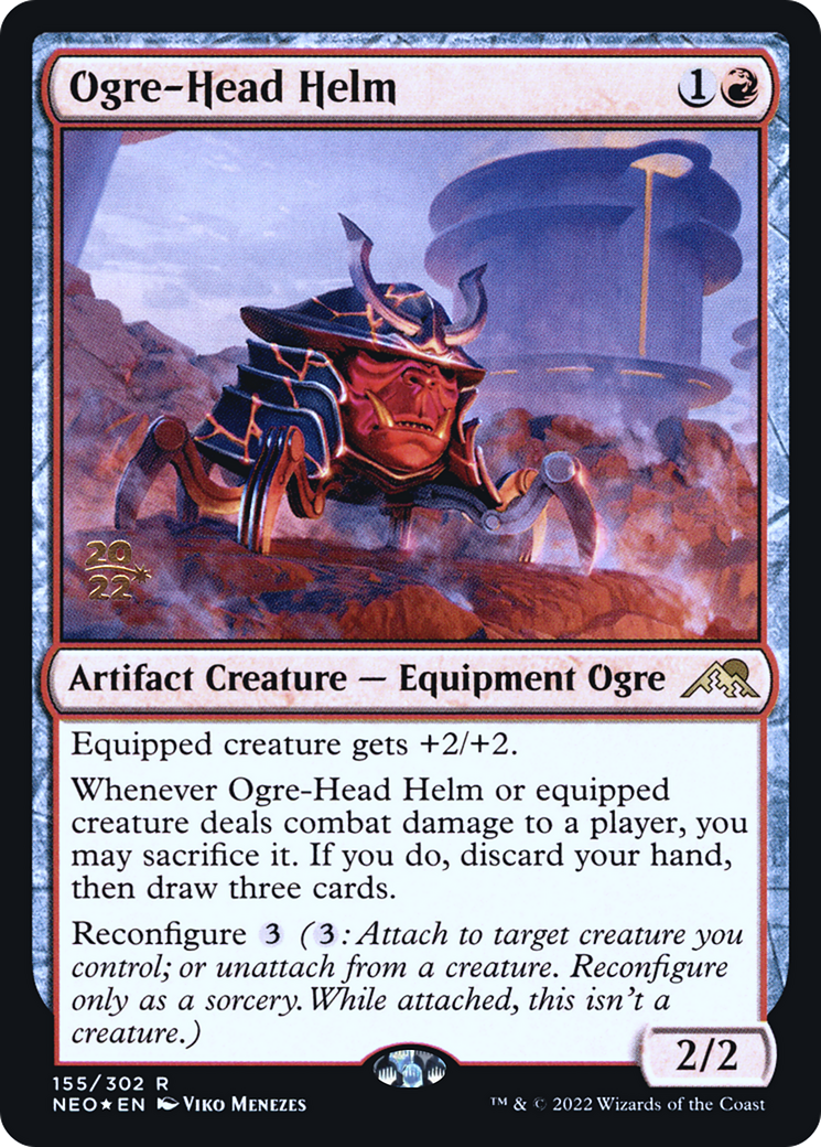 Ogre-Head Helm (PRE-155) [Kamigawa: Neon Dynasty Promos] Foil