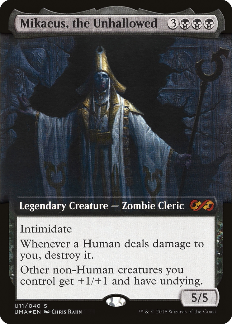 Mikaeus, the Unhallowed (UMA:BT-U11) [Ultimate Box Topper]: (Extended Art) Foil