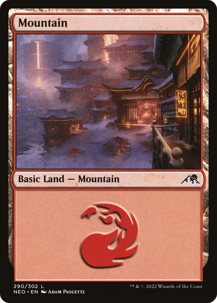 Mountain (NEO-290) [Kamigawa: Neon Dynasty] Foil
