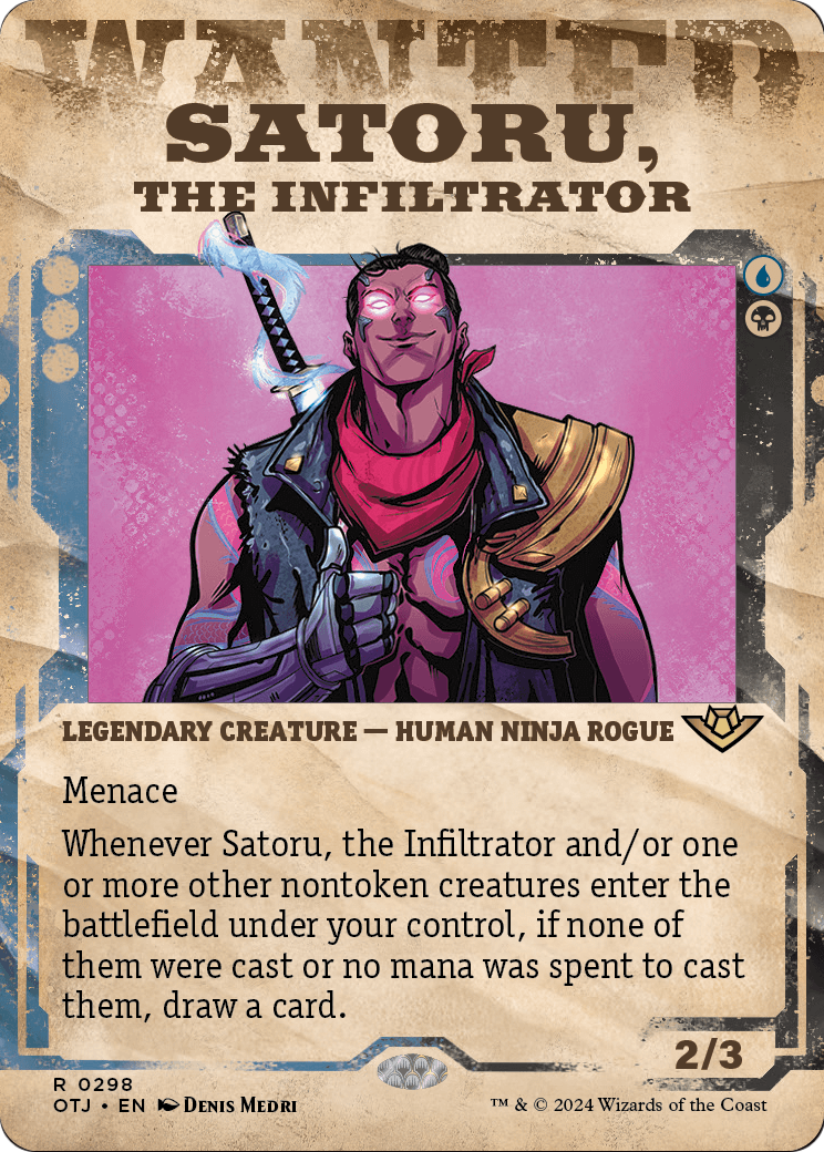 Satoru, the Infiltrator (Showcase) (OTJ-298) (Borderless) [Outlaws of Thunder Junction] Foil