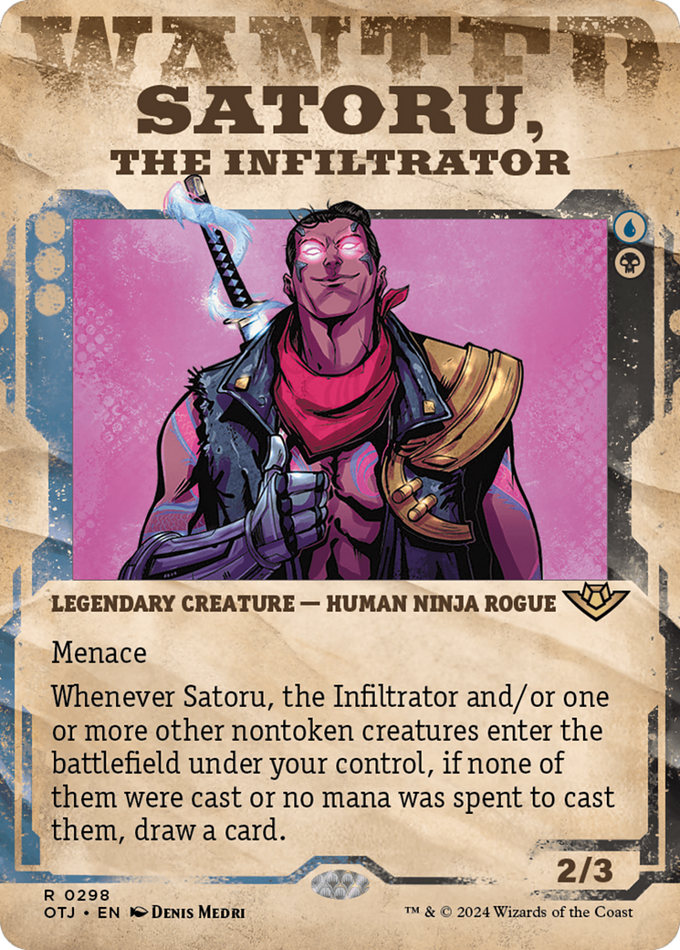 Satoru, the Infiltrator (OTJ-298) [Outlaws of Thunder Junction]: (Showcase) (Borderless)