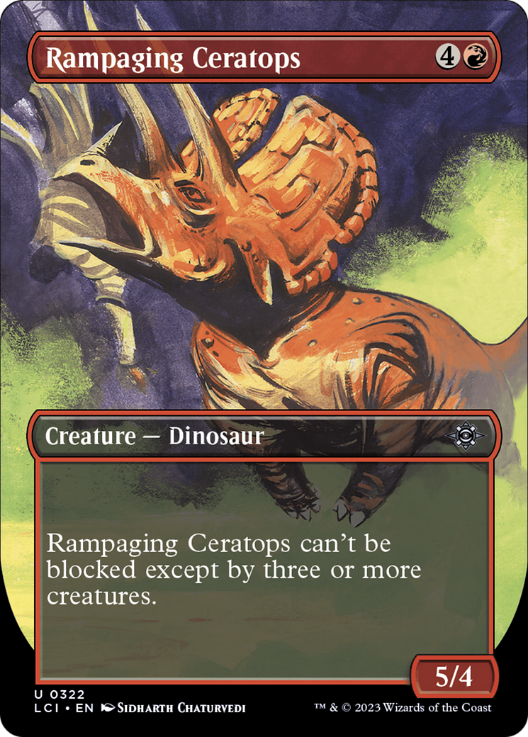 Rampaging Ceratops (LCI-322) [The Lost Caverns of Ixalan] (Borderless) Foil