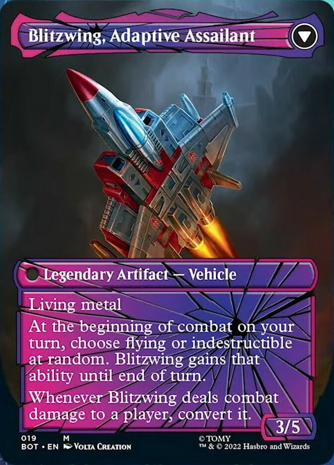 Blitzwing, Cruel Tormentor // Blitzwing, Adaptive Assailant (BOT-019) [Transformers]: (convertdfc, shatteredglass) (Borderless) Foil