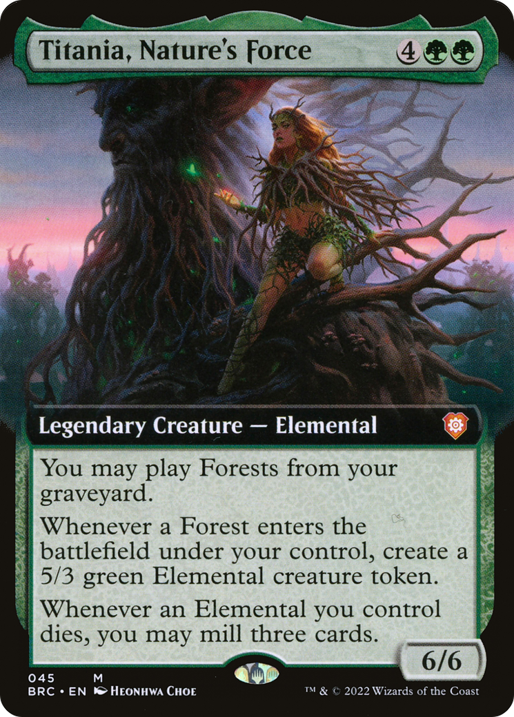 Titania, Nature's Force (Extended Art) (BRC-045) [The Brothers' War Commander] Foil