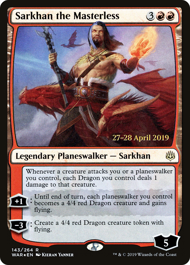 Sarkhan the Masterless (PRE-143S) [War of the Spark Promos] Foil