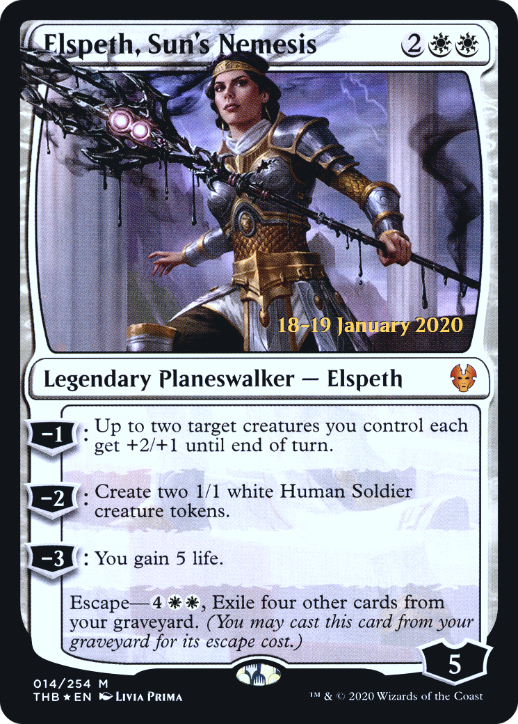 Elspeth, Sun's Nemesis (PRE-14S) [Theros Beyond Death Promos] Foil