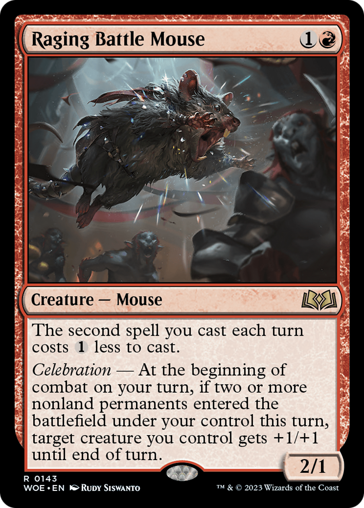 Raging Battle Mouse (WOE-143) [Wilds of Eldraine] Foil