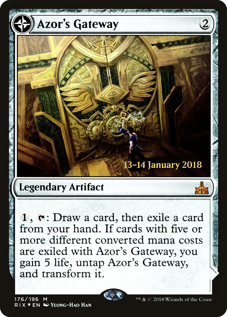 Azor's Gateway // Sanctum of the Sun (PRE-176S) [Rivals of Ixalan Promos]: (compasslanddfc) Foil