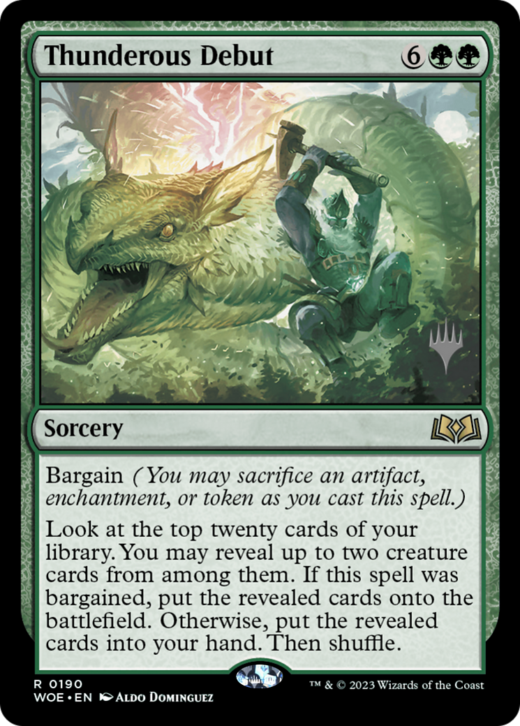 Thunderous Debut (PPWOE-190P) [Wilds of Eldraine Promos]