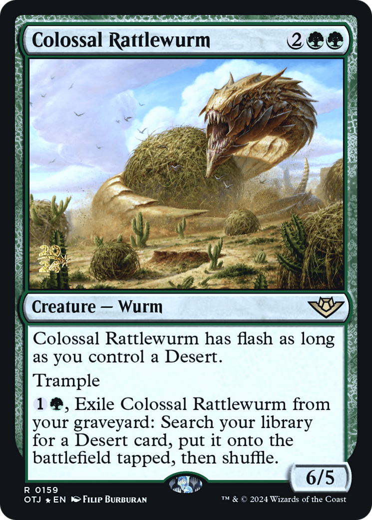 Colossal Rattlewurm (PRE-159S) [Outlaws of Thunder Junction Promos] Foil