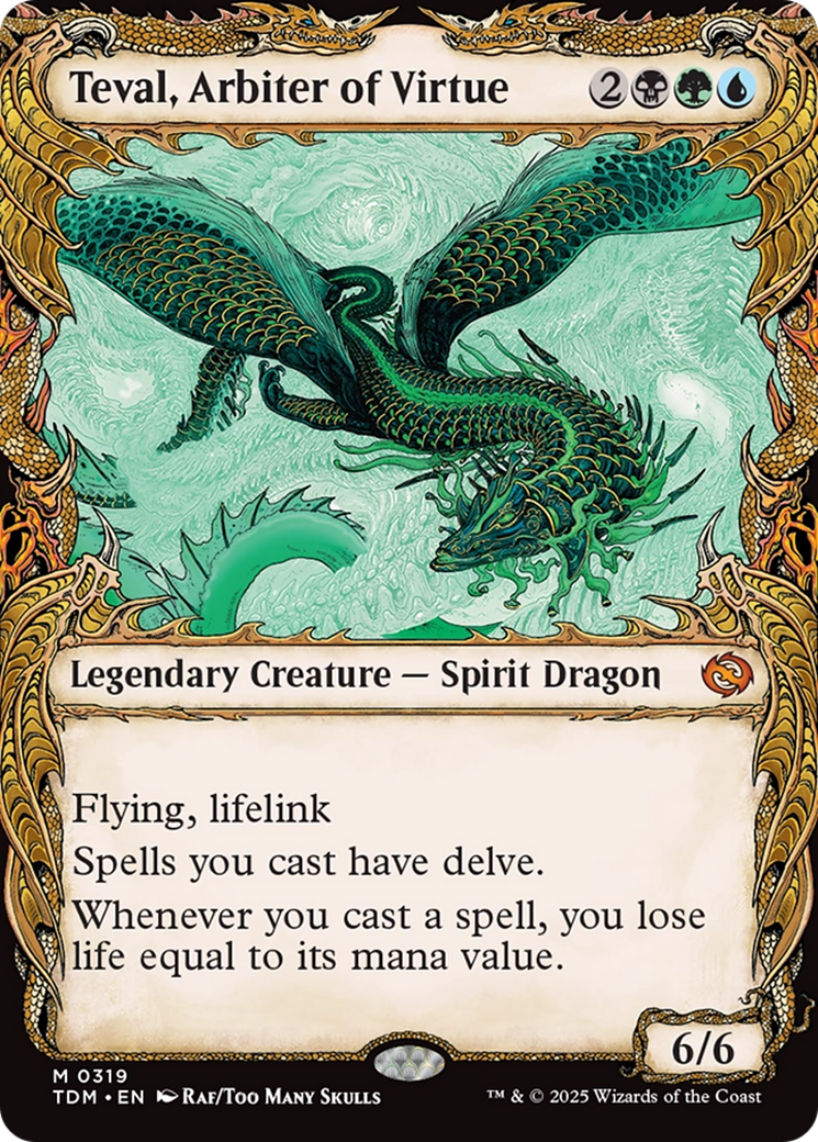 Teval, Arbiter of Virtue (TDM-319) [Tarkir: Dragonstorm]: (Showcase) Foil