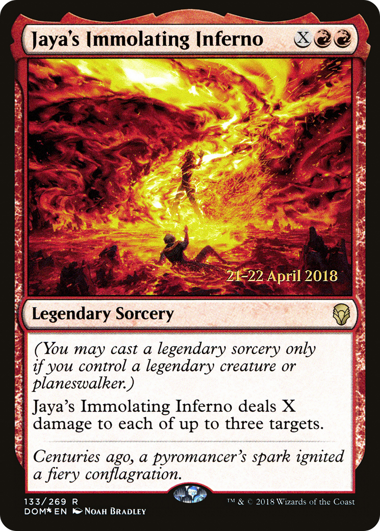 Jaya's Immolating Inferno (PRE-133S) [Dominaria Promos] Foil