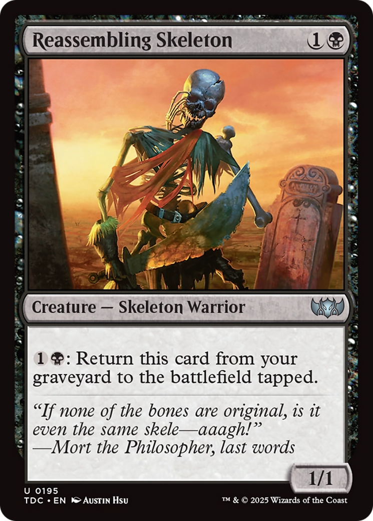 Reassembling Skeleton (TDC-195) [Commander: Tarkir: Dragonstorm]