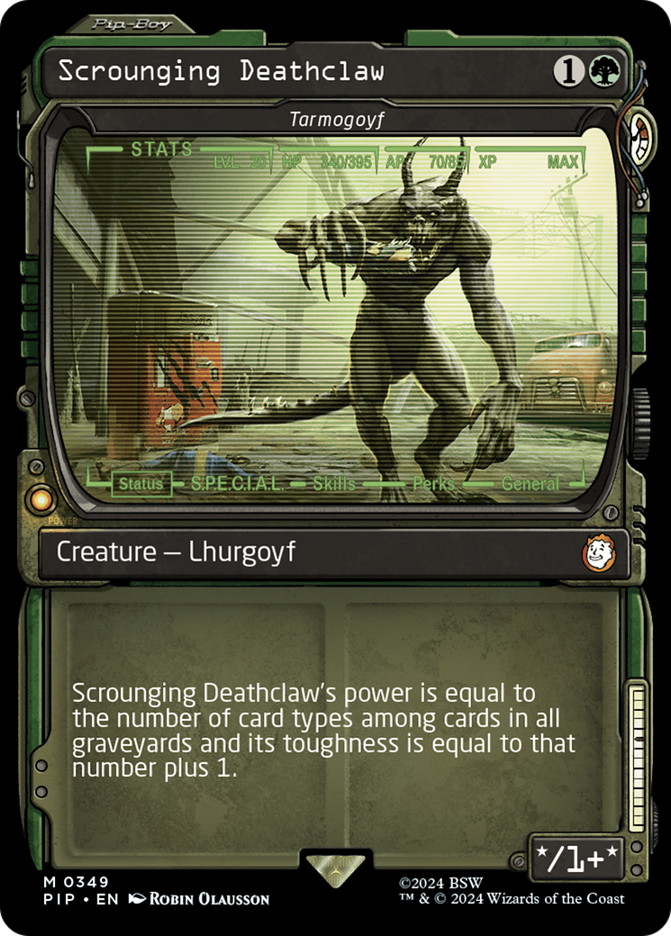 Tarmogoyf (PIP-349) [Fallout] / Scrounging Deathclaw: (Showcase)