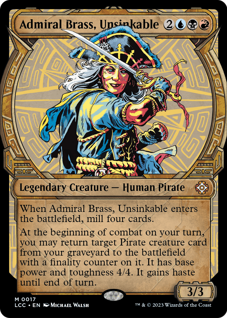 Admiral Brass, Unsinkable (Showcase) (LCC-017) [The Lost Caverns of Ixalan Commander] Foil