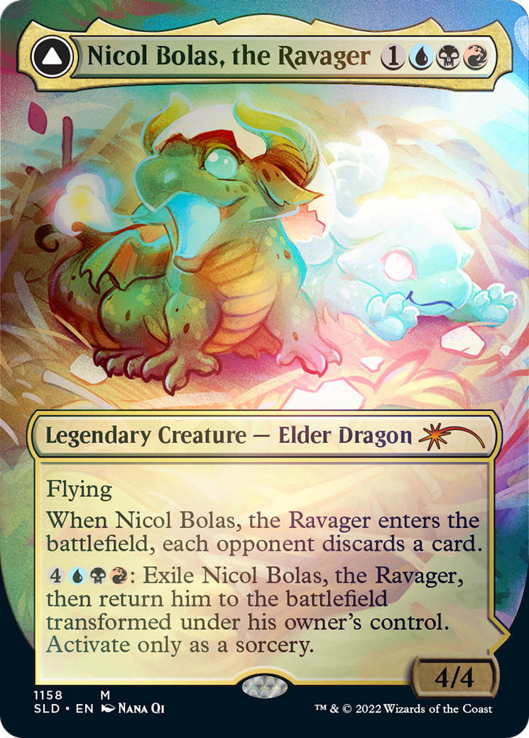 Nicol Bolas, the Ravager // Nicol Bolas, the Arisen (SLD-1158) [Secret Lair Drop] (Borderless) Foil