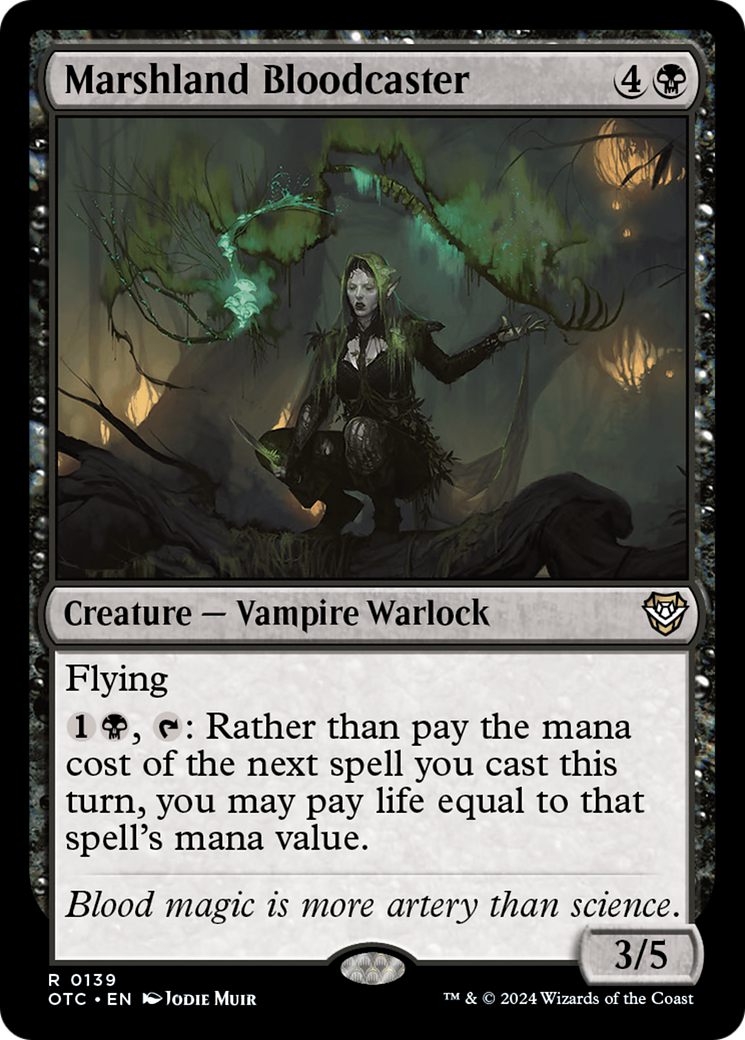 Marshland Bloodcaster (OTC-139) [Outlaws of Thunder Junction Commander]