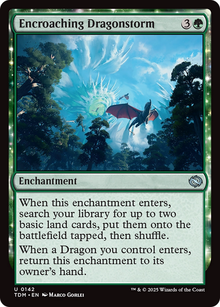 Encroaching Dragonstorm (TDM-142) [Tarkir: Dragonstorm]: (enchantment) Foil