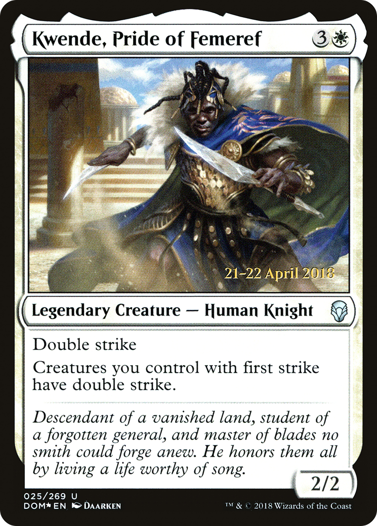 Kwende, Pride of Femeref (PRE-25S) [Dominaria Promos] Foil