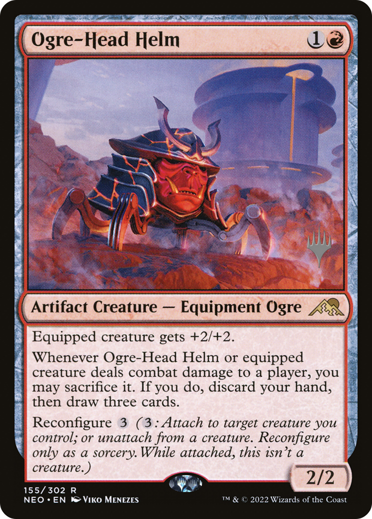 Ogre-Head Helm (PPNEO-155) [Promo Pack: Kamigawa: Neon Dynasty Promos]