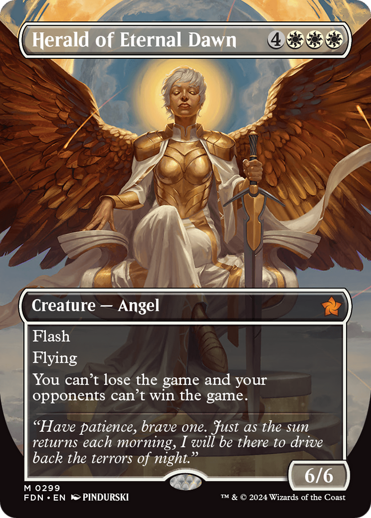 Herald of Eternal Dawn (FDN-299) [Foundations] (Borderless) Foil