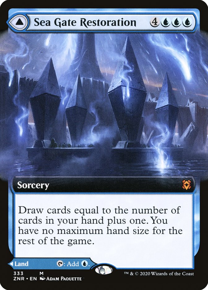 Sea Gate Restoration // Sea Gate, Reborn (ZNR-333) [Zendikar Rising]: (Extended Art) Foil