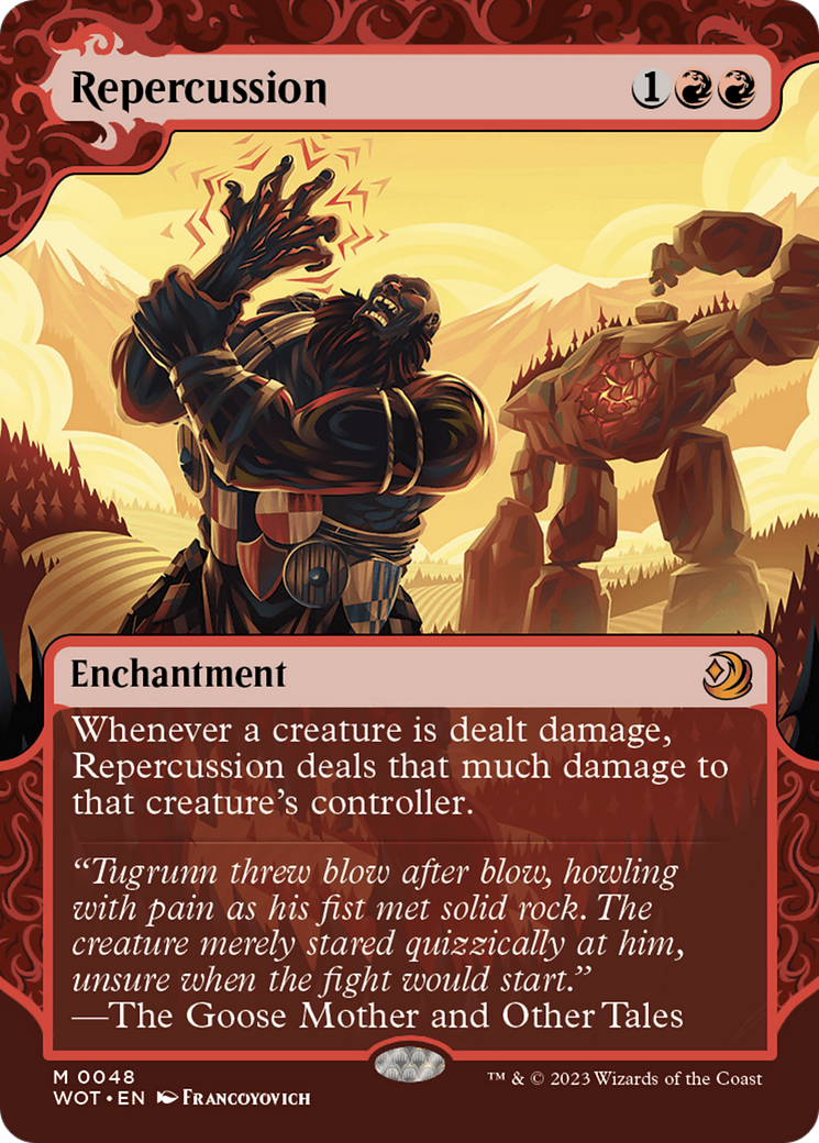 Repercussion (WOT-048) [Wilds of Eldraine: Enchanting Tales]: (Showcase) (Borderless) Foil