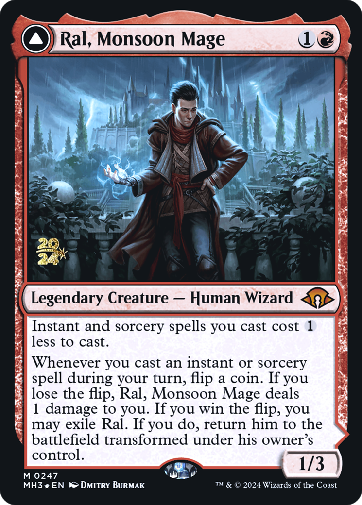 Ral, Monsoon Mage // Ral, Leyline Prodigy (PRE-247S) [Modern Horizons 3 Promos] Foil