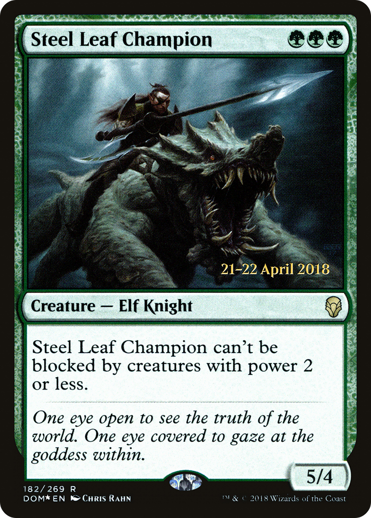 Steel Leaf Champion (PRE-182S) [Dominaria Promos] Foil