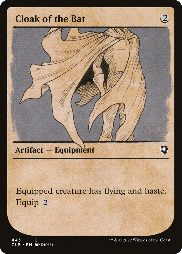 Cloak of the Bat (CLB-443) [Commander Legends: Battle for Baldur's Gate]: (Showcase) Foil