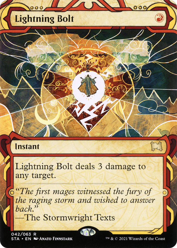 Lightning Bolt (STA-042) [Strixhaven Mystical Archive]: (Showcase) (Borderless) Foil