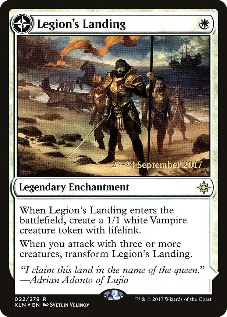 Legion's Landing // Adanto, the First Fort (PRE-22S) [Ixalan Promos]: (compasslanddfc) Foil