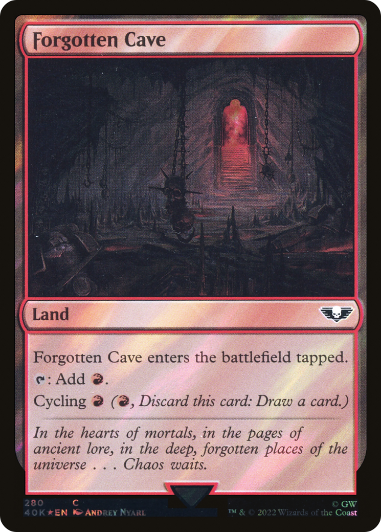 Forgotten Cave (Surge Foil) (40K-280) [Warhammer 40,000 Commander] Foil