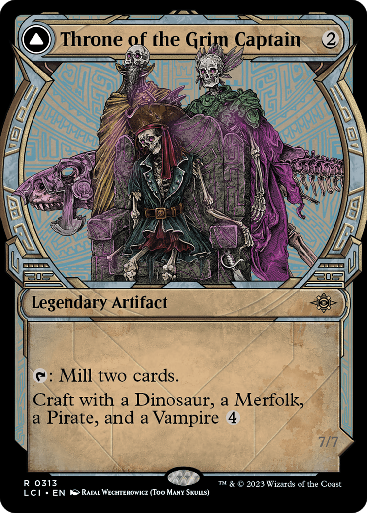 Throne of the Grim Captain // The Grim Captain (LCI-313) [The Lost Caverns of Ixalan]: (Showcase)