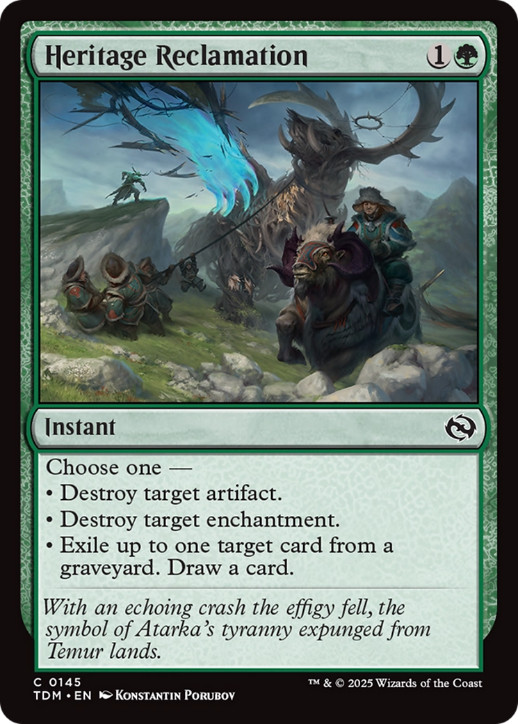 Heritage Reclamation (TDM-145) [Tarkir: Dragonstorm] Foil