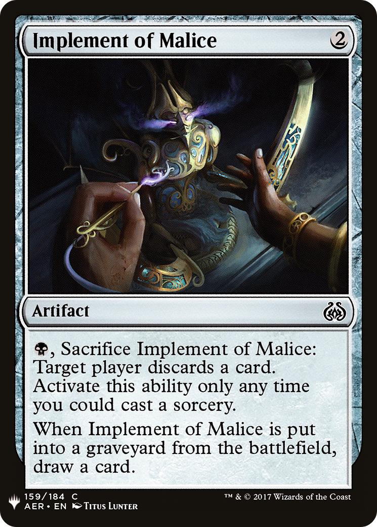 Implement of Malice (LIST-AER-159) [The List]