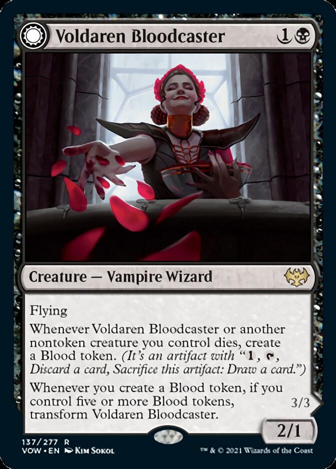 Voldaren Bloodcaster // Bloodbat Summoner (VOW-137) [Innistrad: Crimson Vow]: (Double Faced Transform) Foil